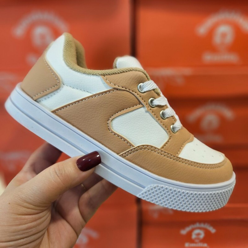 Tênis Infantil Menina Branco Nude - Tênis 