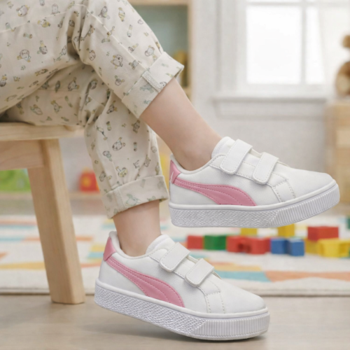 Tênis Infantil Menina Branco Rosa - Tênis 