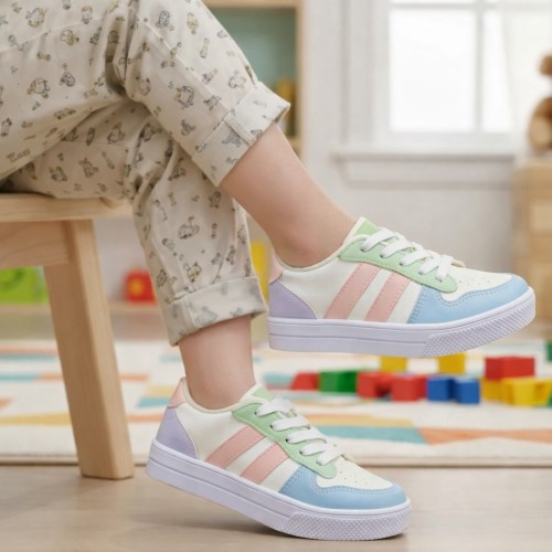 Tênis Infantil Menina Branco Colorido - Tênis 